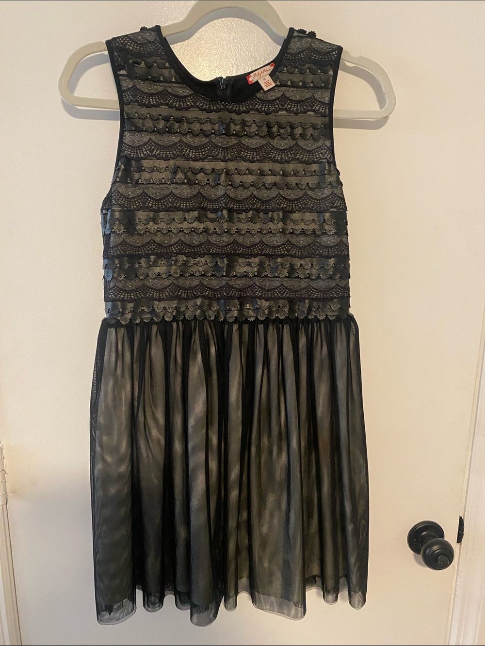Ruby & Bloom Girls Black Tulle & Sequin Lace Holiday Party Dress size 16